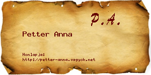 Petter Anna névjegykártya